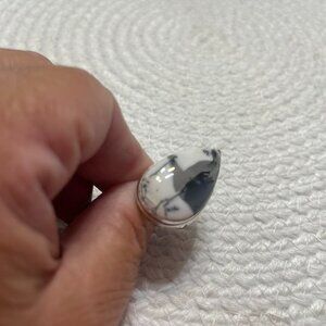 Stunning DENDRITE OPAL Handmade Sterling 925 Ring Size 8.5 #612D